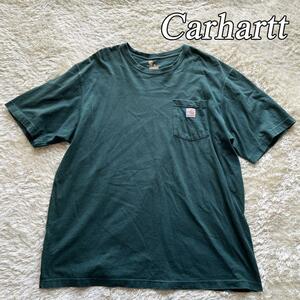 オーバーサイズ carhartt カーハート ポケットTシャツ XL アースカラー グリーン