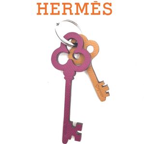 HERMES エルメス プティ アッシュ 鍵 KEY キーホルダー キーリング チャーム ヴォーエプソン レザー