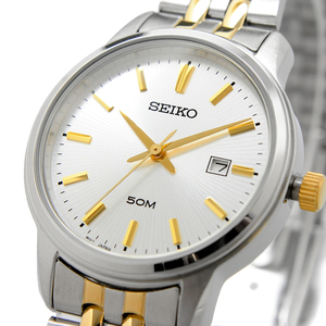 訳有特価！【SEIKO セイコー】SUR661P1 新品未使用 レディース 海外モデル クォーツ シルバー ゴールド シンプルビジネス 女性 腕時計watch