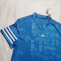 新品正規品　アディダス　ゴルフ　adidas　モックネックシャツ　レディースLL（OT）サイズ　高機能　光沢スカイブルー　真夏に　送料無料_画像10