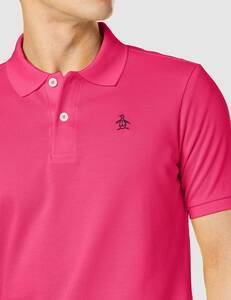 送料無料(マンシングウェア)Munsingwear Made in Japan 鹿の子ポロシャツ半そで メンズSサイズ 濃ピンク