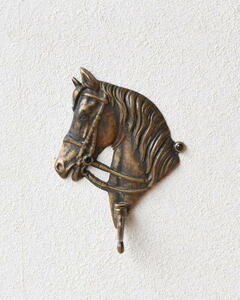  coat hanger hook Italy made ornament wall hook brass old color horse hose European hotel store antique style stylish 