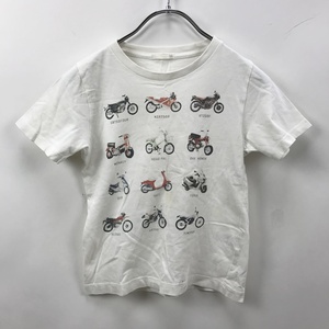 GU製HONDA/ホンダ　名車Tシャツ半袖Tシャツ バイク柄 モーターサイクル HONDA コットン100% ホワイト サイズ120 キッズ