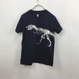 Graniph/ グラニフ製　ティラノサウルス Tシャツ 恐竜 コットン ネイビー サイズSSレディース/キッズにも