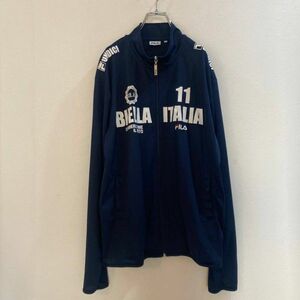 FILA/フィラ 長袖 フルジップアップウェア BIELLA ITALIA ネイビー 紺 メンズ LL