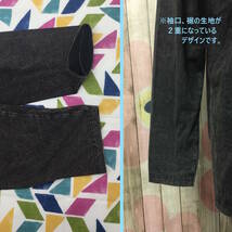 #65_0210 送料無料 【Ouky オーキー】 VINTAGE WASHED 長袖 Tシャツ ユニセックス Vネック 杢ブラック XLサイズ シンプル ロングスリーブ_画像8