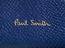 B3E029◆ ポール スミス Paul Smith 本革レザー ブルー色 ロゴ キーリング付き L字ファスナー開閉 4連キーケース_画像8