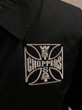 WCC ウエストコーストチョッパーズ製 裏地付きワークジャケット ブラック/ホワイト ロゴ刺繍 ハーレー チョッパー クロス _画像3