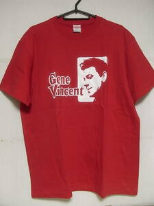 即決★新品ロックＴシャツ★ジーン・ヴィンセント★GENE VINCENT★レッドボディ×ホワイトプリント★S/M/L/XLサイズ対応可能