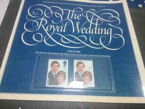 英国 1981 The Royal Wedding 記念切手収納、贈呈帳 一冊 