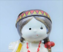 ★上0619 サンリオ インディアン 人形 陶器製 置き物 置物 飾り物 飾物 インディアンガール 女の子 少女 先住民 70年代? 昭和レトロ_画像4