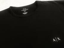 新品★アルマーニ★セクシーな ブラック Tシャツ★クルーネック★ホワイト ロゴ★快適な ストレッチ 黒 XL★A/X ARMANI☆845_画像3