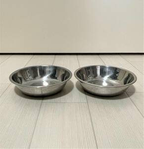  for pets tableware small 2 piece set dog. tableware bait inserting feed inserting diameter 14cm rust defect . made of stainless steel pet food bite water inserting dog cat ....