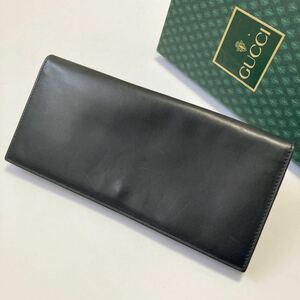 ★GUCCI グッチ ヴィンテージ 長財布 メンズ 黒 中古【鑑定済み 本物保証】