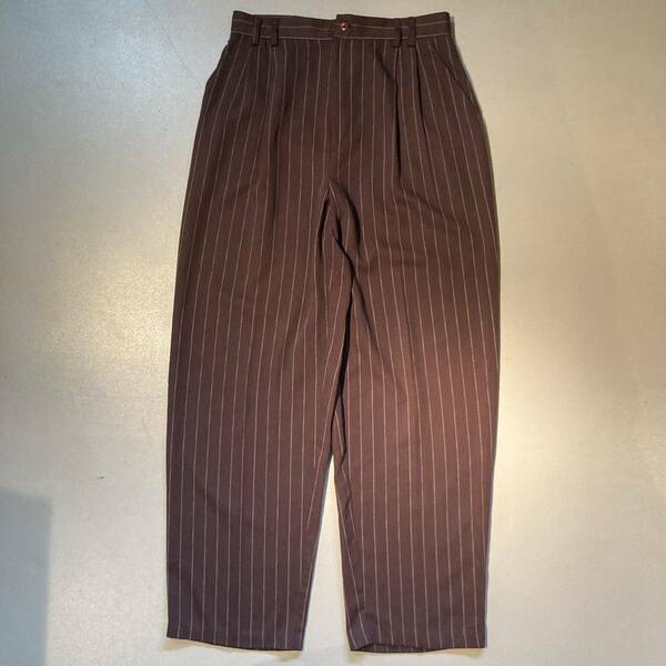 70s〜80s Stripe slacks 「polyester×rayon」ワイドパンツ ストライプパンツ 2タック スラックス