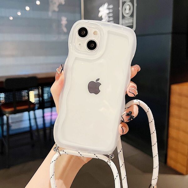 iPhone 12proケース　ショルダー型　白