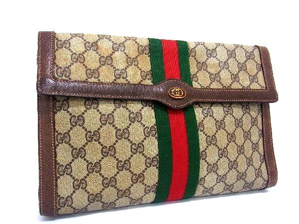 正規取扱店】 極美品 GUCCI レザー ブラック ポーチ GG マイクロシマ
