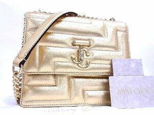 ■新品■未使用■ JIMMY CHOO ジミーチュウ 22AW ヴァレンヌ アべニューコレクション レザー ショルダーバッグ ゴールド系 AK7919