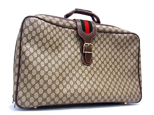 GUCCI 大型トラベル トランクバッグ グッチ 旅行 鞄 GG 茶色 BAG-