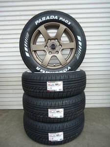 新品ヨコハマPARADA☆パラダPA03☆215/65R16☆ホワイトレター☆トヨタハイエース☆FENICE XC6☆ブロンズホイール