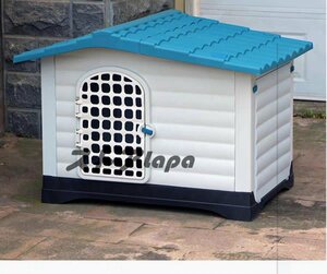 犬小屋中型犬用 ペットハウス 鉄扉付き 犬舎 レインカバー付き 通気性 防水素材 さびない 組立簡単 水洗いOK 四季通用 家庭/テラス/裏庭