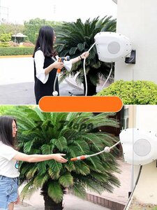  hose reel ornament full cover automatic tube storage type car wash . cleaning watering gardening 180° rotation possibility auto discount included type simple connection 30m