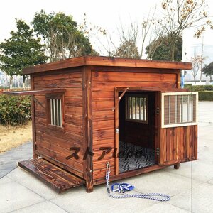 超人気 大中型犬用 犬小屋 犬舎 屋外ハウス ケージ 組立式 ペットハウス ドアと窓付きの犬用犬小屋 保温防寒 通気性 120*100*95cm