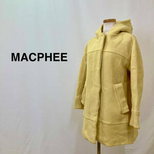 （F11-0600）MACPHEE マカフィー フード付きウールジャケット イエロー レディース
