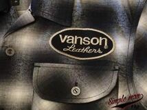 バンソン vanson 半袖シャツ ロゴ刺繍 Mサイズ グレー タグ付き 新品 未使用_画像3