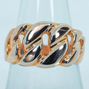 *1 jpy start! men's Miami cue van ring K10PG 3.6g #14 unisex jewelry pink gold PG K10 ring 