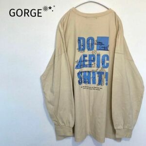 GORGE カットソー ビックプリント ベージュ