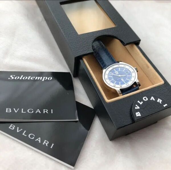 ブルガリ BVLGARI ST29S クオーツ ネイビー文字盤 SS レザー COACH