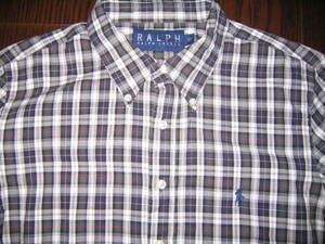 * superior article RALPH RALPH LAUREN / check BD shirt lady's cotton 100%/ size 10( shoulder width 40 width of a garment 46 dress length 62 length of a sleeve 59) *