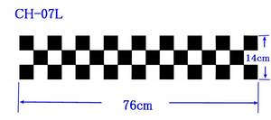CH-07L★　　チェッカーストライプ　転写式グラフィックステッカー　★　１枚