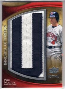 Paul Molitor ＜2009 Upper Deck Icons Immortal Letterman＞ 40枚限定パッチカード