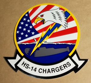 米海軍　HS-14 ” CHARGERS ”　ステッカー　第14対潜ヘリコプター飛行隊
