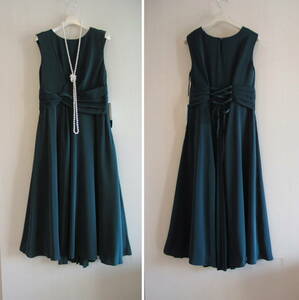 ryuks yellowtail e*Luxe brille| wedding *. call * beautiful Silhouette * formal dress One-piece * dark green *size38
