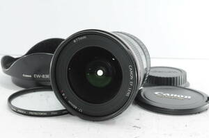 ★外観美品★ キヤノン CANON EF 17-40ｍｍ Ｆ4 ＬUSM ★前後キャップ フード フィルター付き ＃7814