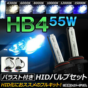 AP HIDバルブ/HIDバーナー バラスト付き 55W HB4 HID化におススメのセット！ 選べる6ケルビン AP-HD068