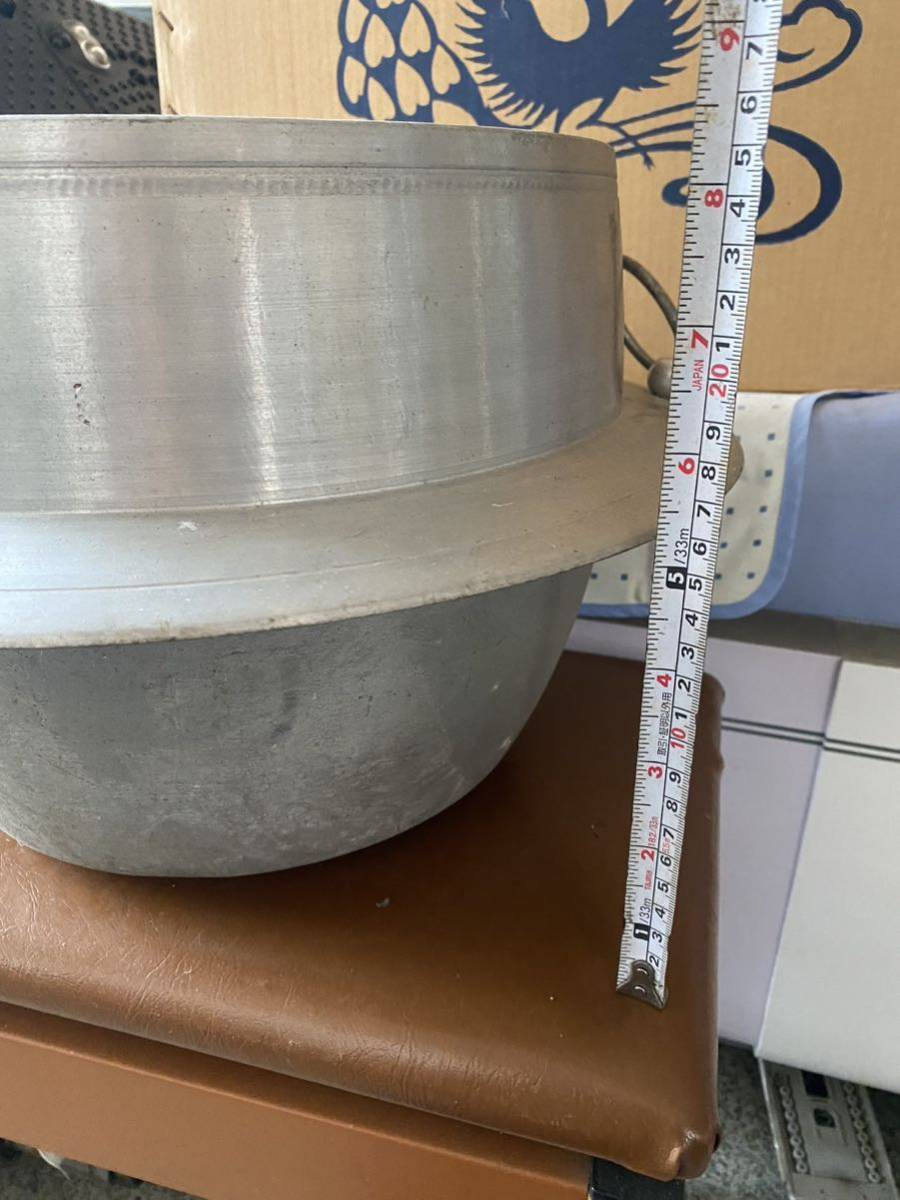 アルミ釜 羽釜 はがま 口直径約30cm 古民具 アウトドア キャンプ