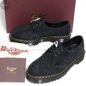 UK9 28cm 新品 英国製 Dr.Martens 1461 BEX スエード レザー 3ホール シューズ ブラック TUFTED SUEDE ドクターマーチン 黒 3056001