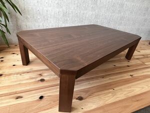 Art hand Auction 客厅桌 120×75 新胡桃木贴面日本产矮桌, 手工制品, 家具, 椅子, 桌子, 桌子