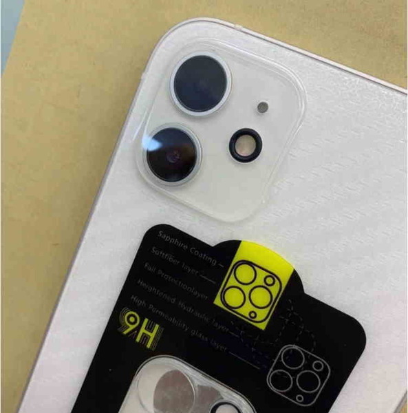【2枚セット・送料無料】iPhone12mini カメラレンズ　クリアカバー カメラフィルム　カメラ保護　ライト照明回り込み防止付