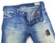 定価45,150円 イタリア製 ディーゼル【DIESEL】DNAライン LARKEE-T 008PR ダメージ加工 テーパードデニムパンツ W31_画像4