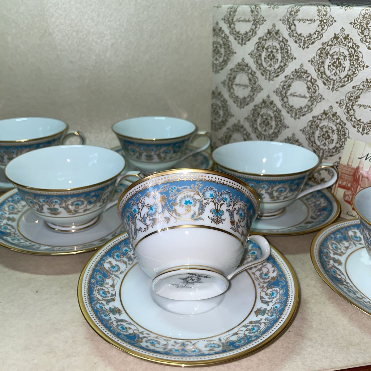 銀座 店 希少 元版 6客セット NORITAKE POLONAISE ティー 食器