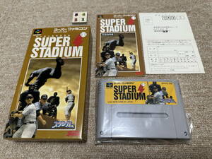  Super Famicom (SFC)[ super Stadium ]( box * instructions * postcard attaching /S-8421)