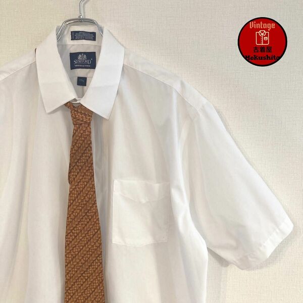 Vintage ネクタイシャツ　半袖　ジョルジオアルマーニ　総柄　シルク100%