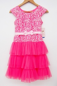 未使用■ジョナミッシェル■ 女の子 ドレス 10 150 リボン ピンク 誕生日 発表会 お祝い♪