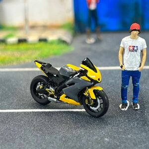 【ZZ-298】1/64 スケール ヤマハ YZF-R15 フィギュア バイク ミニチュア ジオラマ ミニカー MINI GT LBWK トミカ マテル 日本未発売