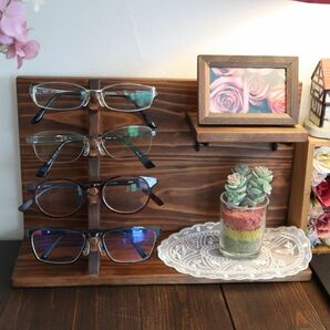 メガネ 置き 展示 ラック アンティーク ディスプレイ スタンド 老眼鏡 サングラス ケース 収納 木製 20jaco